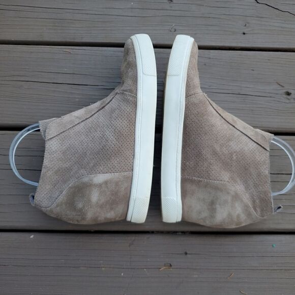 Steve Madden Waverly Taupe Suede Leather Platform Sneaker Wedge Ankle Booties 10 - Picture 3 of 9